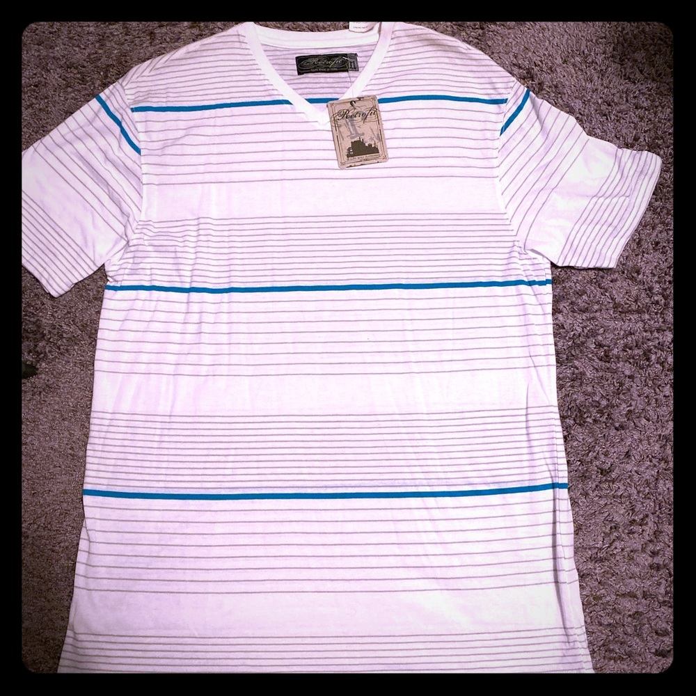 Retrofit striped V-neck tee